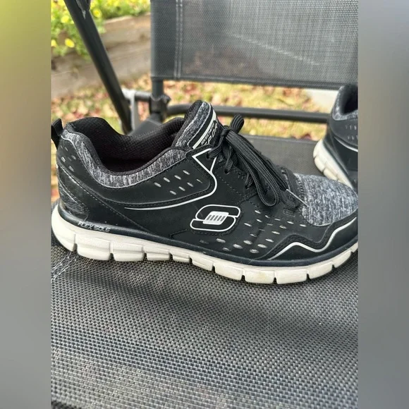 Skechers Sport Womens Flex Sole SN11965 Black Gray Running Sneakers Size 7 - Picture 5 of 7